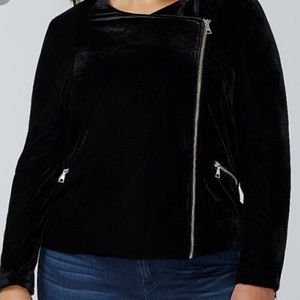 Lane Bryant Jackets & Coats - Velvet Moto Jacket Lane Bryant Jackets & Coats - Velvet Moto Jacket